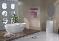 owalna wanna do nowoczesnej łazienki symetryczna typu corian biała matowa elegancka do dużej łazienki wolnostojąca