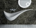 umywalka scienna wiszaca na sciane Amati konglomerat marmurowy lany marmur designerska nowoczesna oryginalny kształt łza kropla