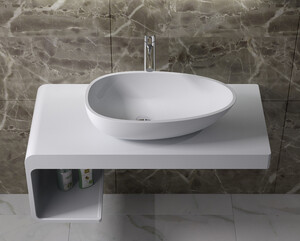Umywalka nablatowa Amati ML 585 - konglomerat marmurowy, lany marmur